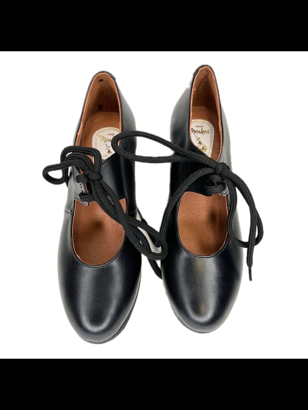 Women's Black Leather Lace-Up Dance Shoe Size 37 (6)